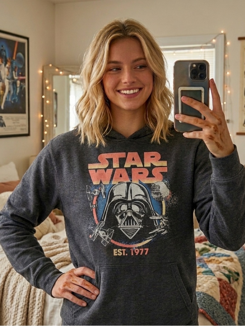 Star Wars Charcoal Graphic Hoodie - Unbranded Medium Men’s Unisex Women’s